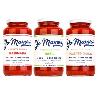 Yo Mama's Low-Sodium Variety Pasta Sauce, 3-pack
