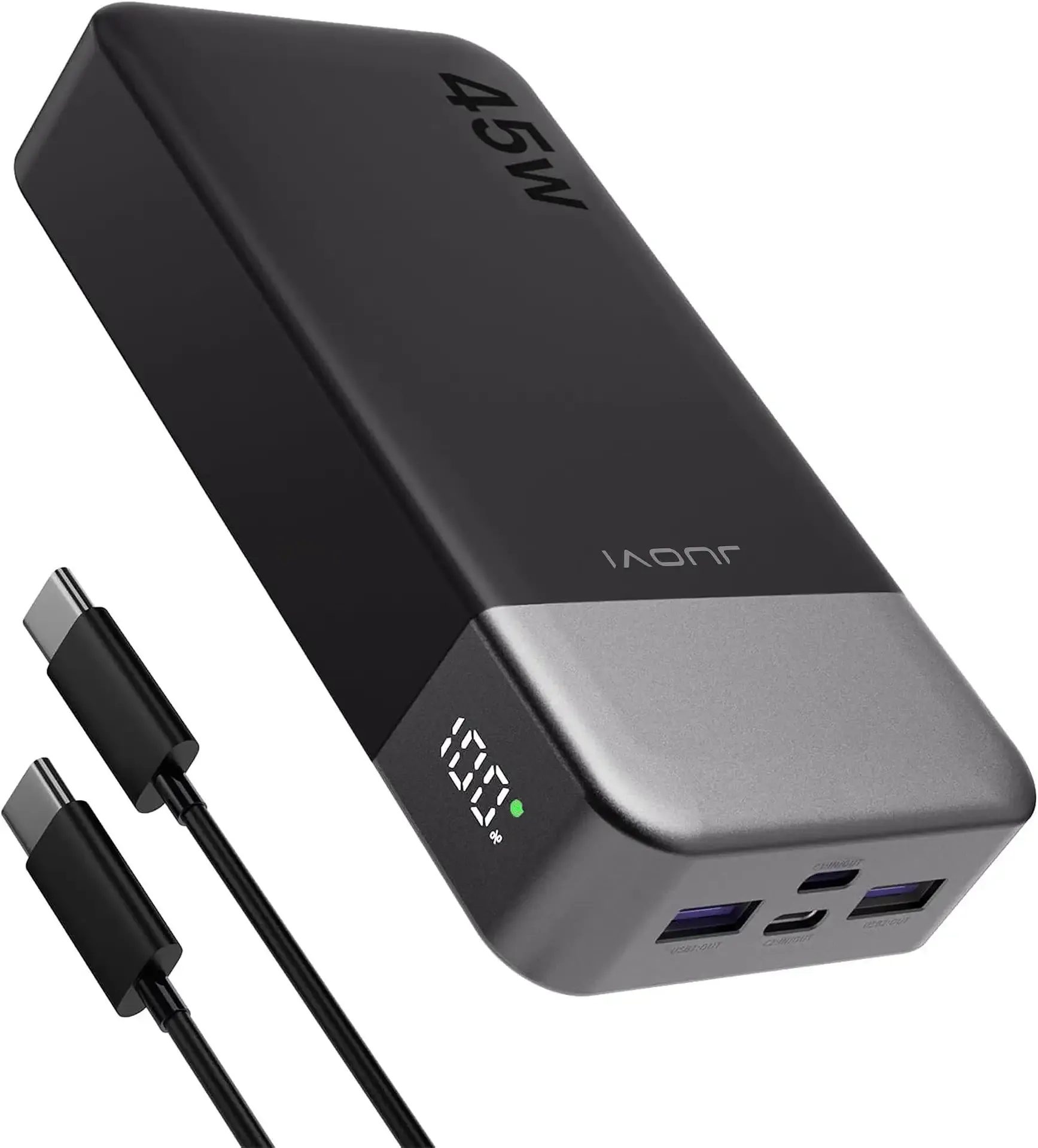 JUOVI Power Bank 45W 20000mAh Portable Charger | PD QC Fast Charging with 4 USB Ports(2C 2A), LED Display External Battery Pack for iPad Tablet Switch iPhone Samsung etc