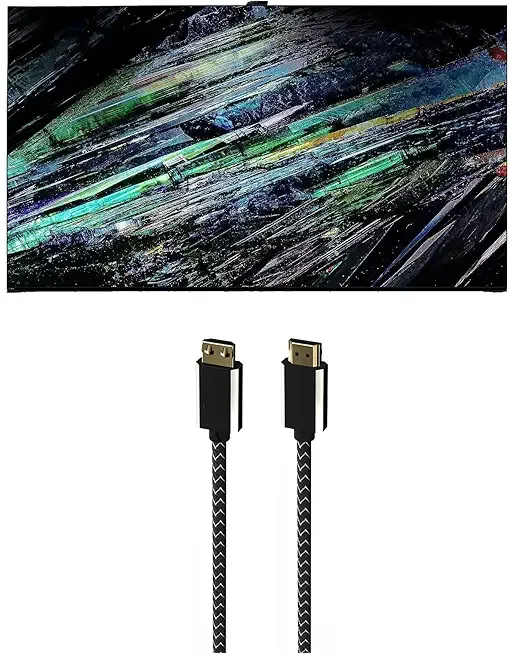 Sony XR77A95L 77 Inch QD-OLED 4K UHD Smart Google TV with AI Upscaling with a 7S-8KHD2-2.5M VII Series 2.5m Premium Braided 8K HDMI Cable (2023)