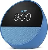 Amazon Echo Spot (newest model), Great for nightstands, offices and kitchens, Smart alarm clock with Alexa+ Early Access, Ocean Blue