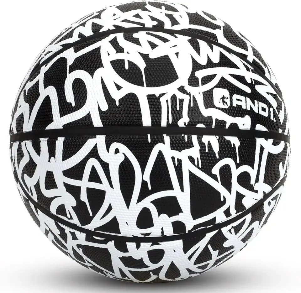 AND1 Chaos Rubber Basketball: Game Ready, Office Regulation Size (29.5”) Streetball, Made for Indoor/Outdoor Basketball Games- Graffiti Series