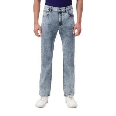 Jeans Hummo Hombre Deslavados Tiro Alto