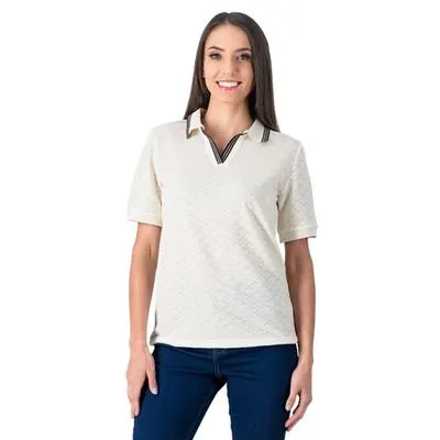 Playera Mxstaza Mujer Tejida Detalles En Cuello En Contraste