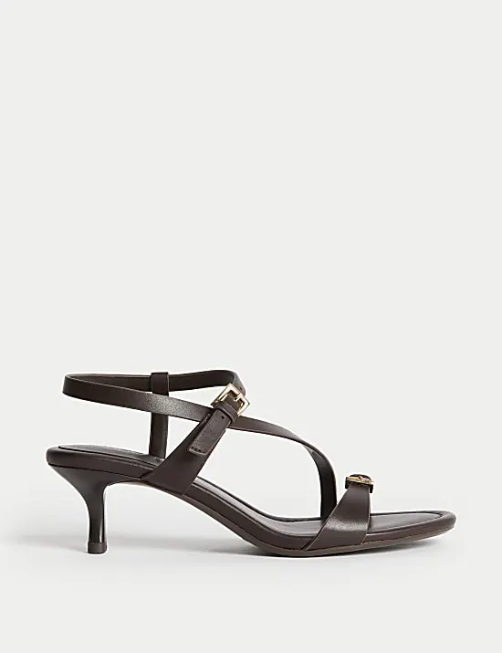 Buckle Kitten Heel Sandals