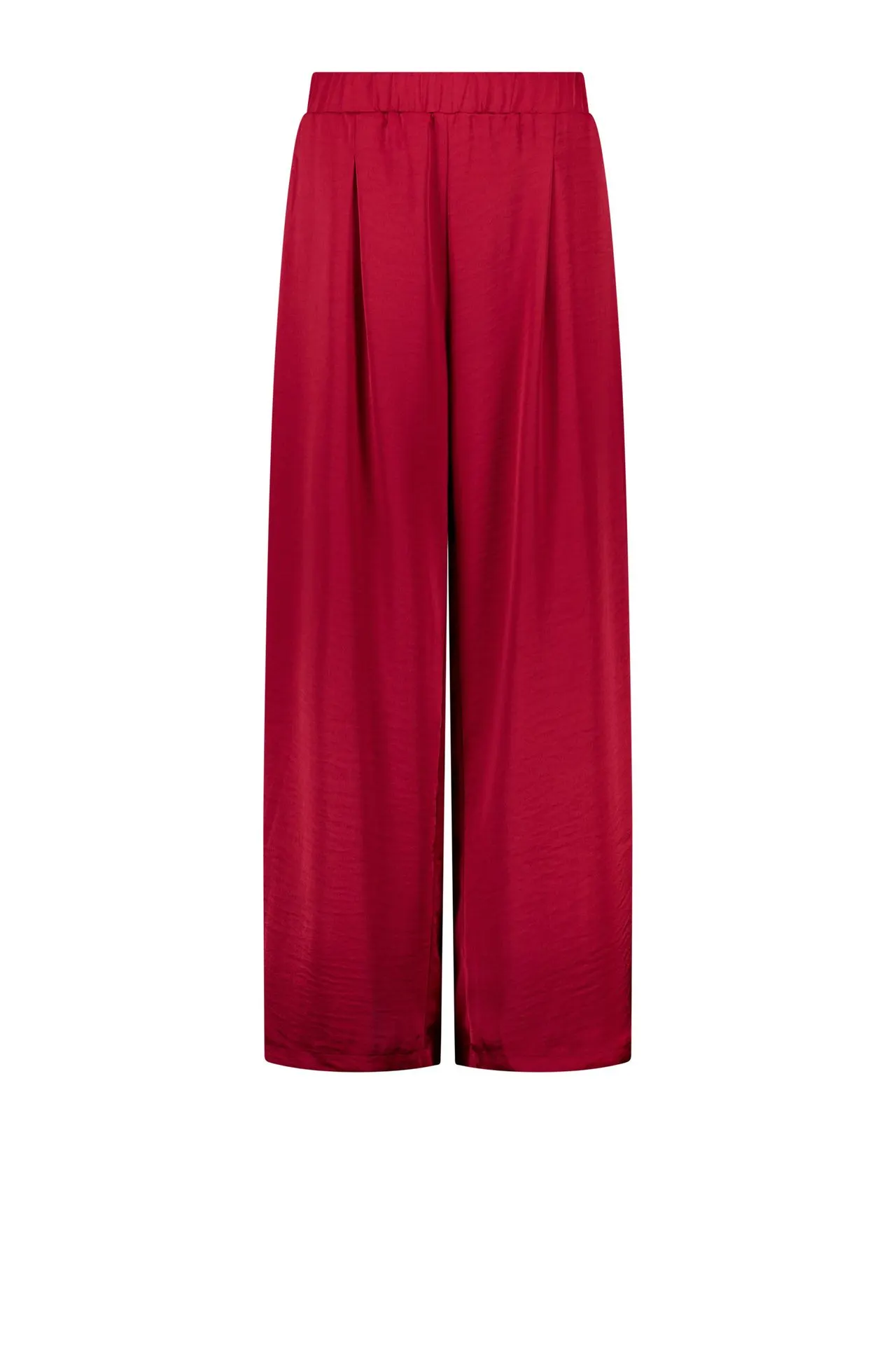Wide fit broek | Brique | Satijn