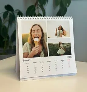 Bordkalender | Liten kvadratisk | Klassisk hvit