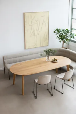 Eetkamerbank Mia lodge beige 05 200 cm