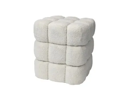 Poef Chimera 36x36x38,5cm - bouclé- creme