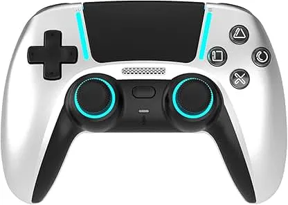 ASRVA Chrome Silver Wireless Pro Controller for PS5 4 Back…