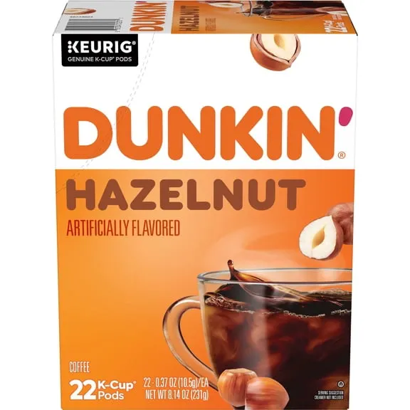 Rollback, Dunkin Hazelnut Artificially Flavored Coffee, Keurig K Cup Pods, 22 Count Box