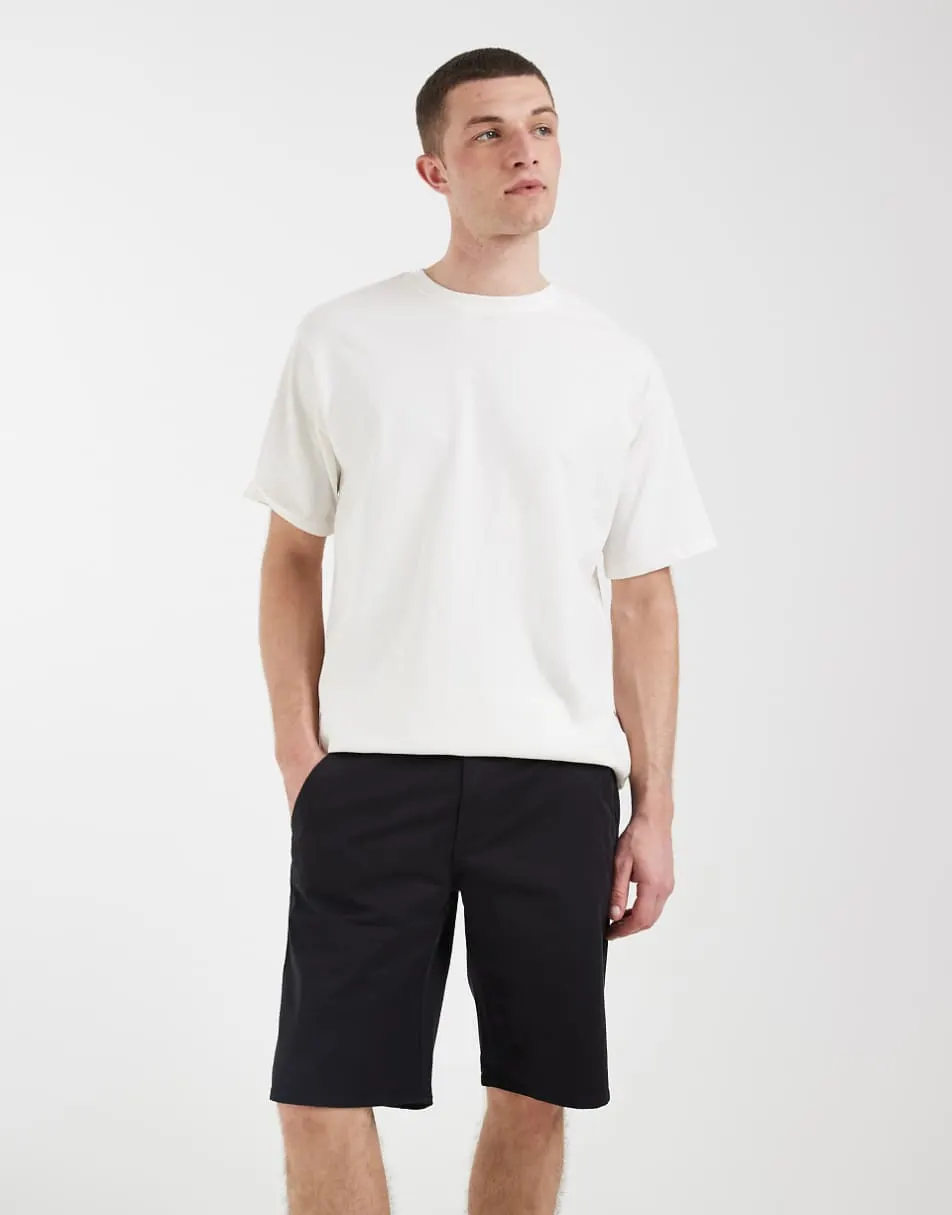 BLEND cotton rich slim fit shorts in black