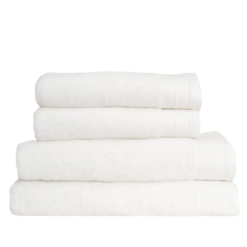 Set 4 Toallas 100% Algodón cardado - Basic LMQ blanco