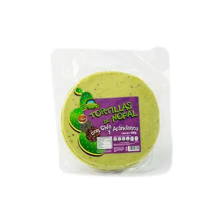 Tortilla de Nopal Muy Natural con Chía y Arándano 400 gr