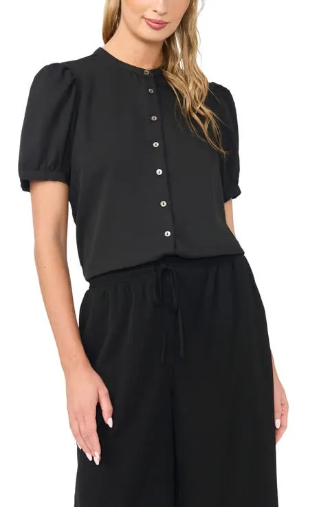 Puff Sleeve Button-Up Top
