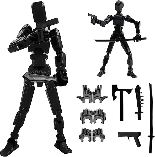 DANONI Titan 13 Action Figure,Lucky Robot 13 Action Figures,Creative 3D Printed Action Figure,Multi Jointed Action Figures Desktop Decorations for Kids Adult(Black-Assembly Required)