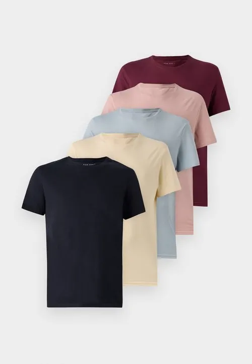 5 PACK - T-shirts - dark blue/pink/off-white