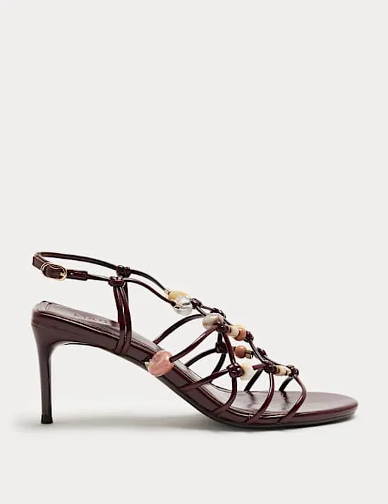 Beaded Strappy Stiletto Sandals