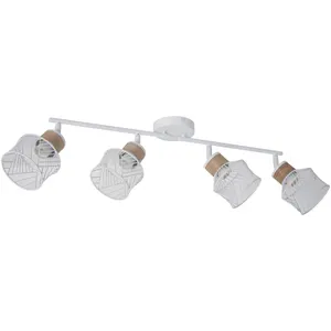 Faretto decorativo senza fonte luminosa KANEL in ferro bianco E27 INSPIRE 4 luci