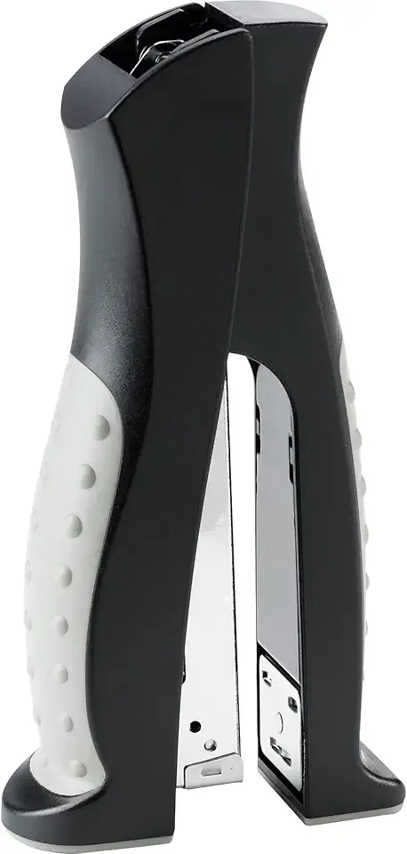 Business Source Vertical Desktop Stapler, Full-Strip, 20 Sheet Capacity, Black