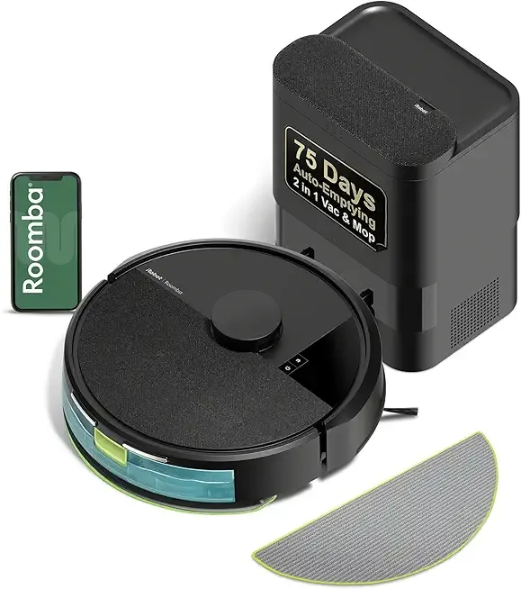 iRobot Roomba 105 Combo Robot Vacuum & Mop with AutoEmpty Dock - Self-Empties for 75 Days, Intense Power-Lifting Suction, LiDAR Navigation, Multiple Cleaning Modes, Avoids Mopping Carpet