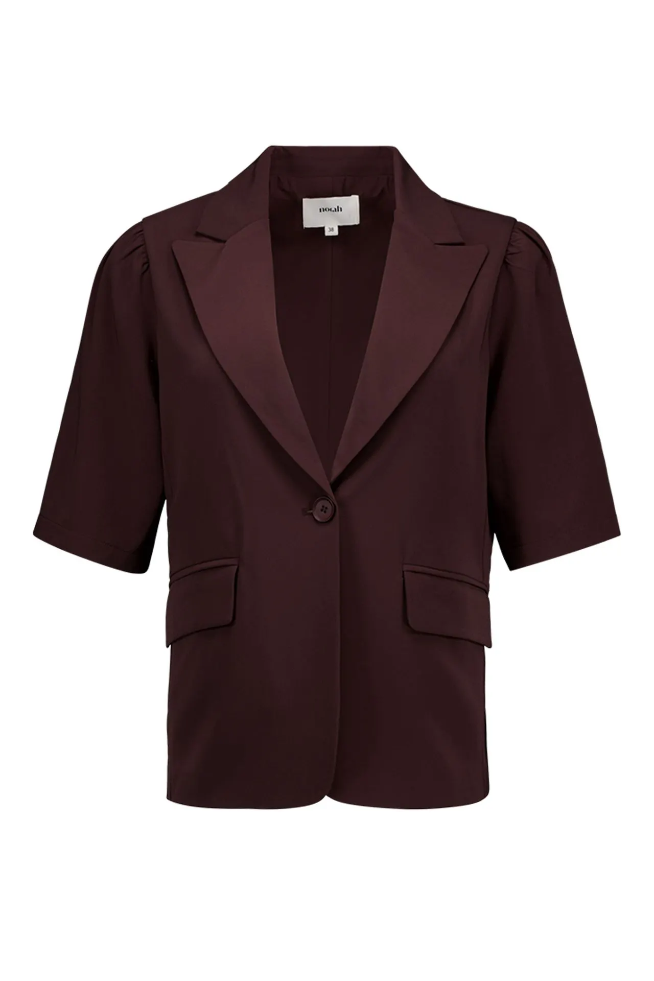 Bruine blazer met korte pofmouwen