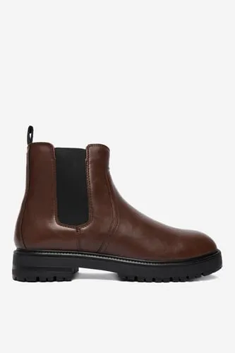 Kotníková obuv s elastickým prvkem Hnědá