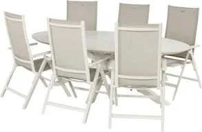 Hartman 6-zits diningset Xander met Aruba wit