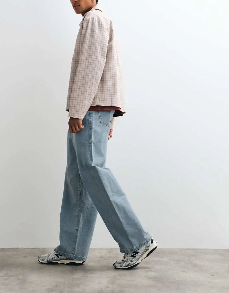 ASOS DESIGN baggy jeans in light wash blue