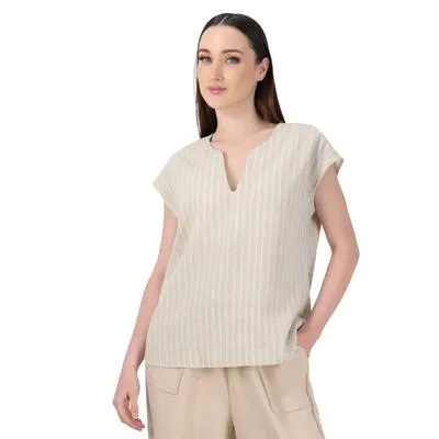 Blusa Mxstaza Mujer Manga Corta Cuello En "V"