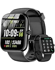 Smart Watch with Alexa Built-in 2026 Fitness Tracker 1.83" HD Bluetooth Calls and Notifications Heart Rate Sleep Monitor Fitness Watch IP68 Waterproof with 120+ Sport Modes for iPhone Android (Black)