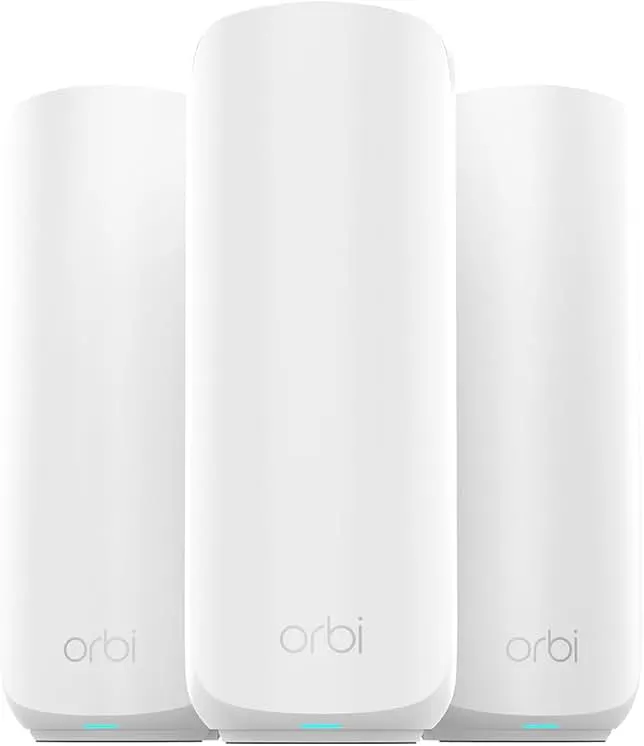 NETGEAR Orbi 370 Series Dual-Band WiFi 7 Mesh Network System for Home (RBE373) – Wireless Router + 2 Extenders, Security Features, 5 Gbps, C…