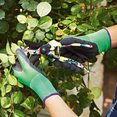 Guanto da giardino in poliestere-lattice
