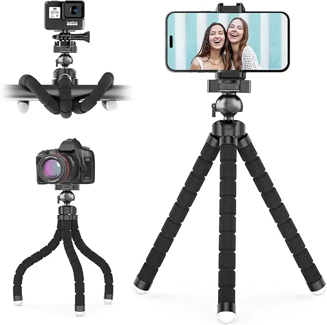 Phone Tripod Pro S, Flexible Desk Stand with Wireless Remote, Mini Holder for Camera and GoPro