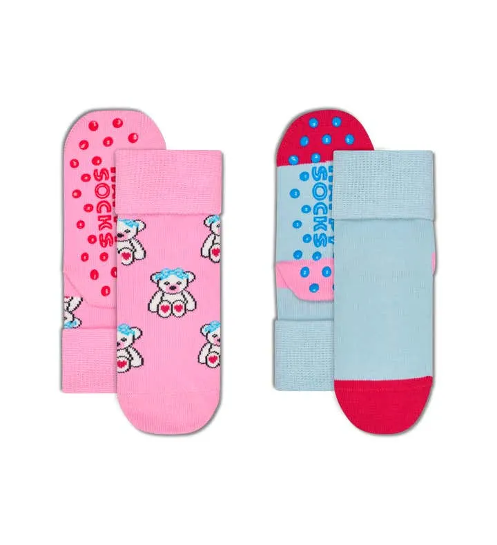 Kids 2-Pack Teddy Anti-Slip Socks