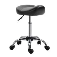 Rollhocker Höhenverstellbar Arbeitshocker mit Rädern für Massage Schwarz
