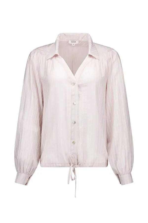 Lichtroze gestreepte blouse