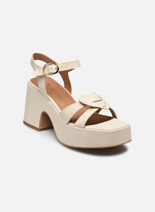 Sandalen Micorazon - sandales - Cuir Vernis pliss dames wit