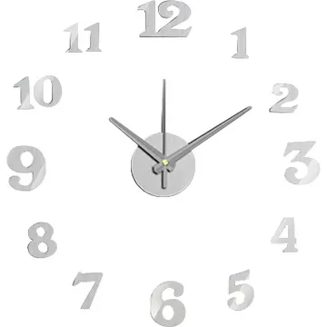Orologio da parete adesivo Silver 50x50 cm
