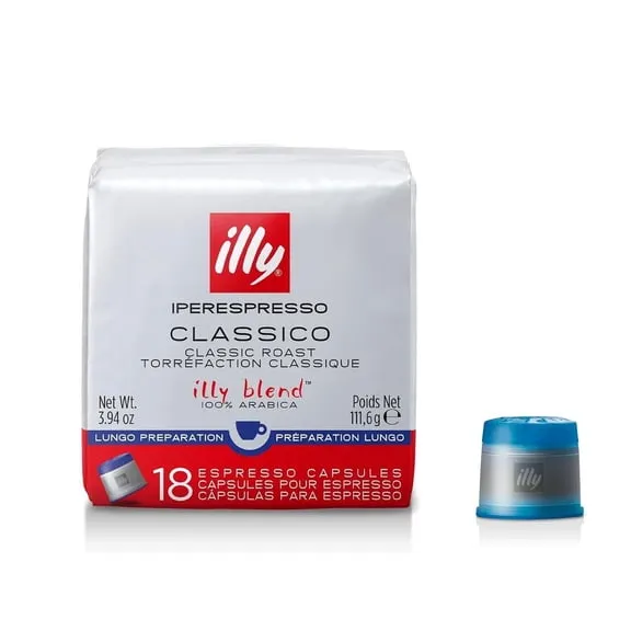 illy iperEspresso Coffee Capsules, Classico Lungo Medium Roast, 100% Arabica, 18-Count $19.99