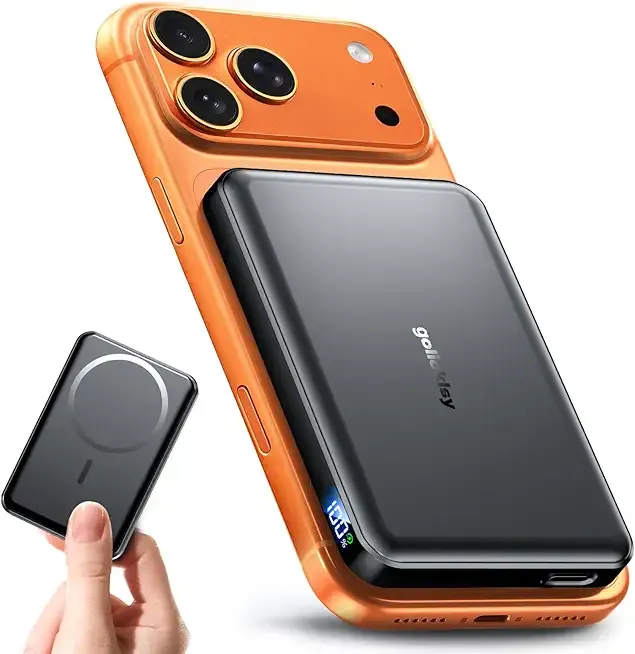 for Magsafe Portable Charger,10000mAh Power Bank with Type-C 20W PD Fast Charging, Lightweight and Slim, LED Display for Magsafe Battery Pack for iPhone 17/16/15/14 All Series, Black