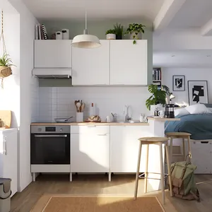 Cocina en kit Eleki blanca 3 módulos altos + 3 bajos L.180 x H.217 x P.58 cm