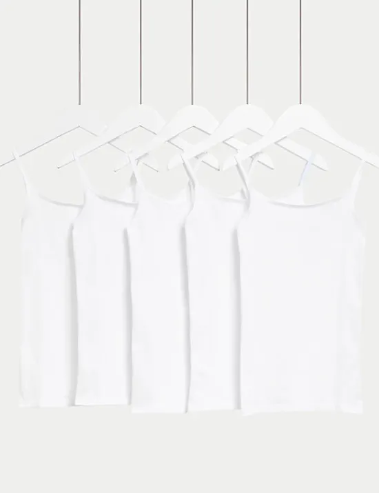 5 Pack Cotton Rich Cami Tops (5-14 Yrs)