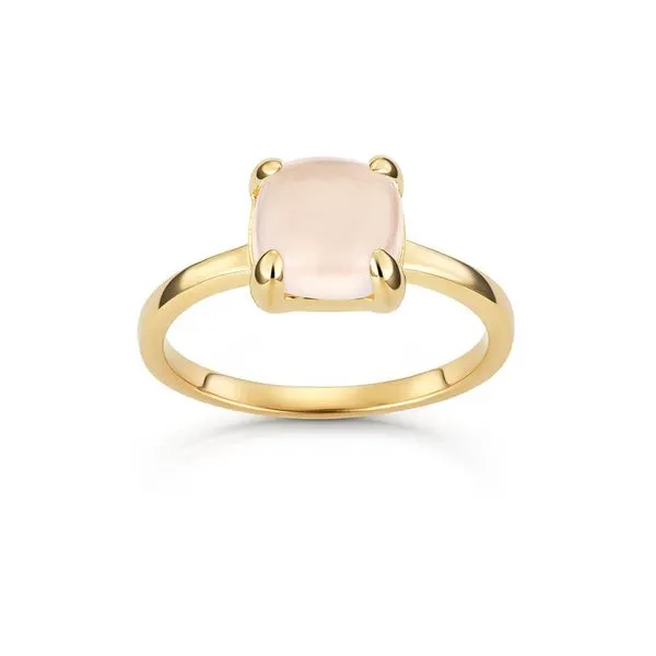 Ring 925 Forgylt Sølv Rosenkvarts