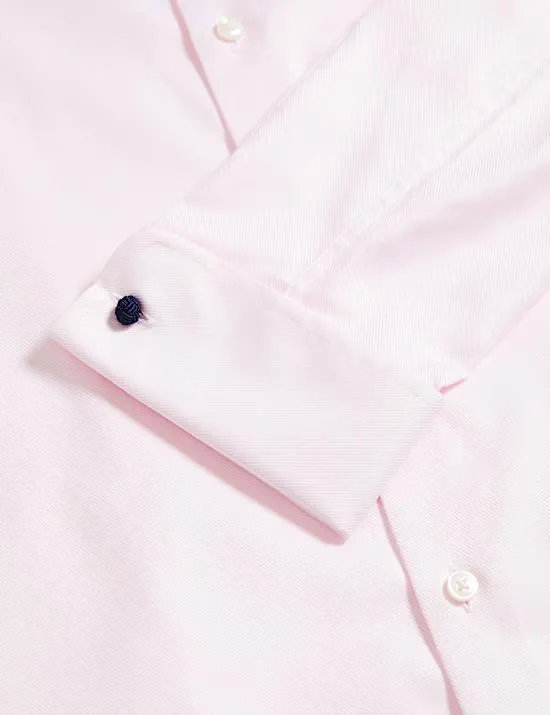 Regular Fit Luxury Cotton Double Cuff Twill Shirt