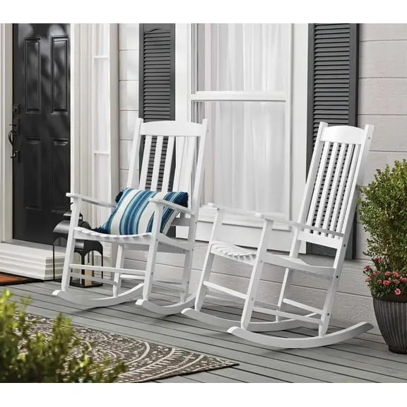 Best seller Mainstays Outdoor Wood Porch Rocking Chair, White $98.00