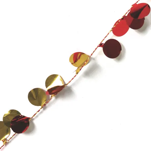 Enchanted Forest® 50' Red & Gold Dot Wire Tinsel Christmas Garland