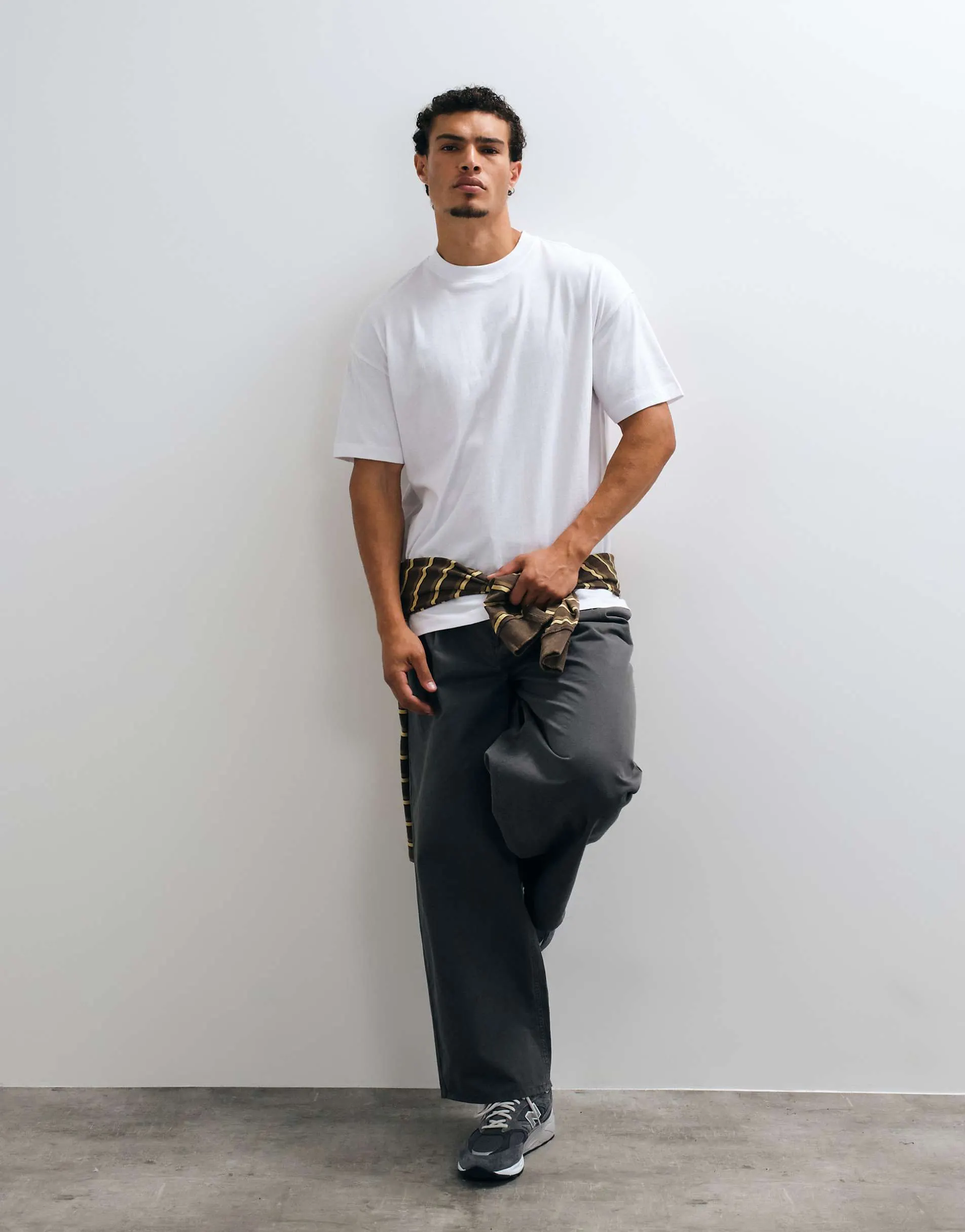 COLLUISON oversized short sleeve t-shirt in white