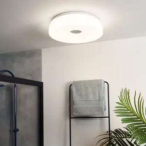 Plafoniera LED Parabolic Ø 40 cm bianco IP44 cct da bianco caldo a bianco freddo con regolazione di temperatura, 2500 lumen INSPIRE