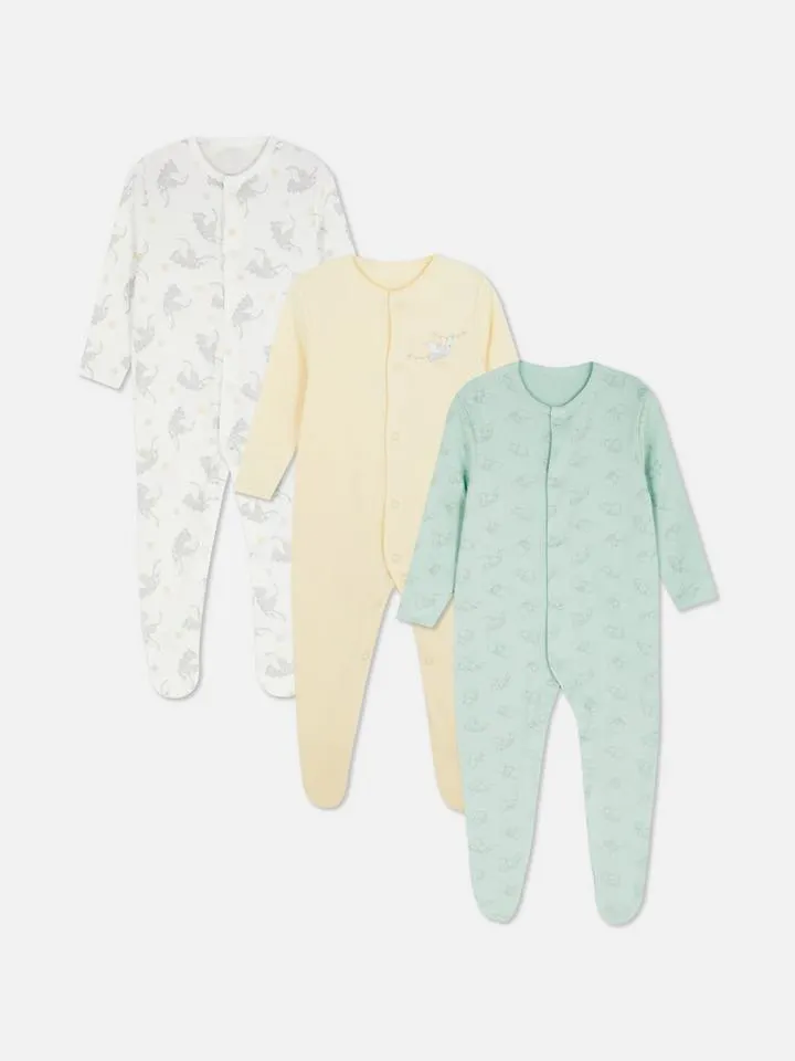 0-24 mois | Lot de 3 grenouillères à boutons pression Disney Dumbo