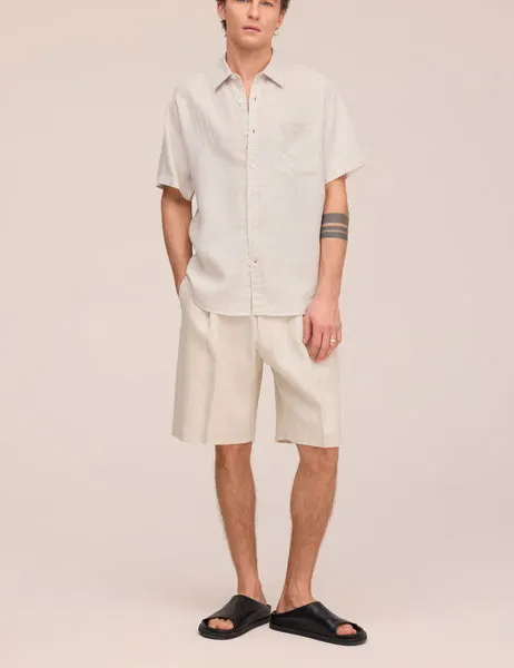 Deon SS Linen Shirt 5708 Oat